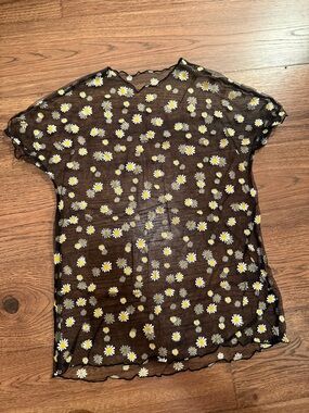 Festival Rave Mesh Daisy Sheer Coverup